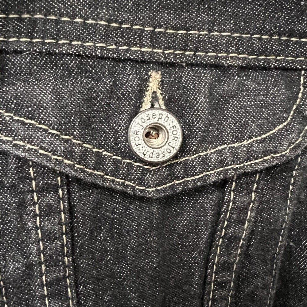 For Joseph for Nordstrom Jean Jacket Womens Small Black Denim 100% Cotton USA - Picture 9 of 16